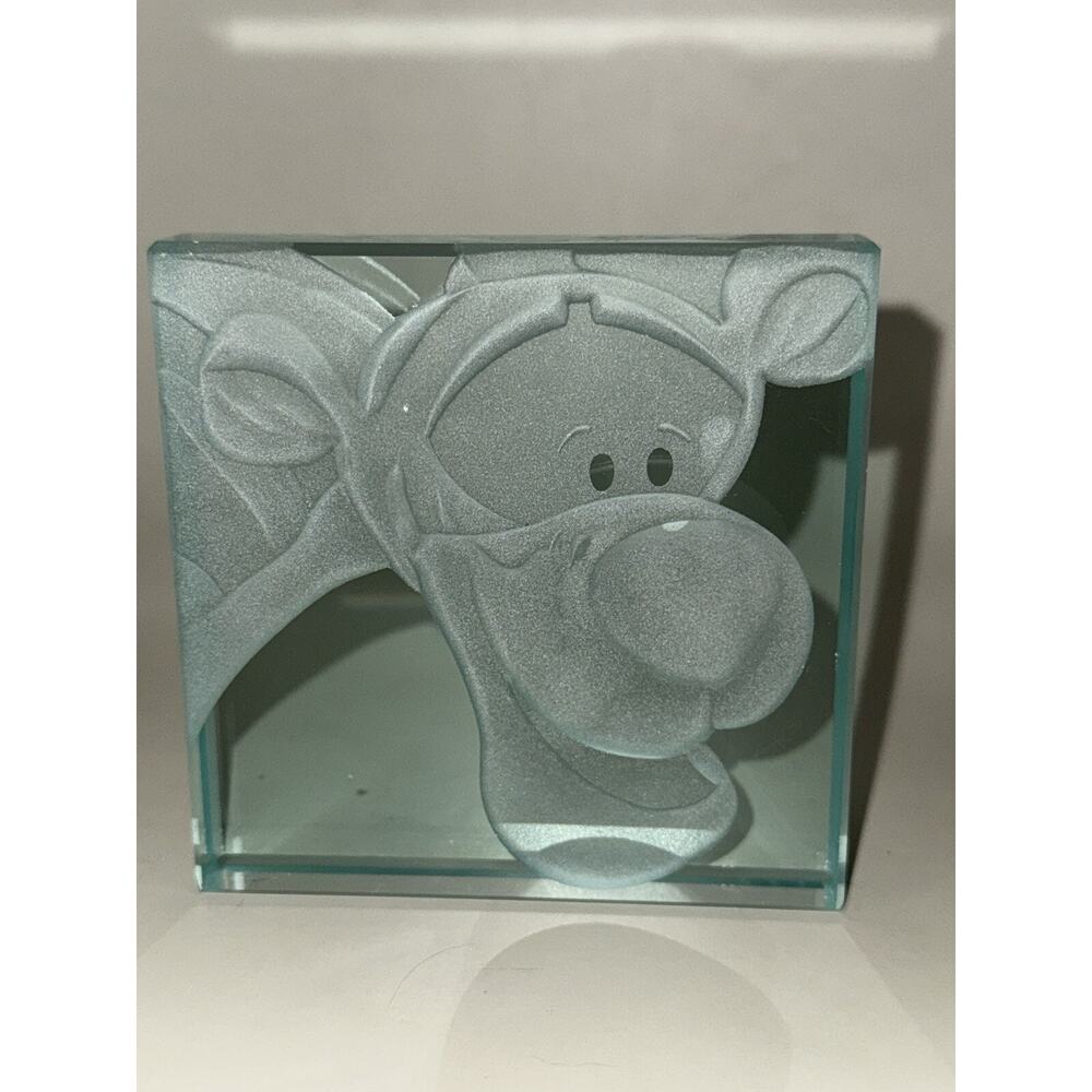 Disney Robert Guenther Signed Tigger Etched Glass 4x4 Paperweight 321/1000 - Picture 4 of 10